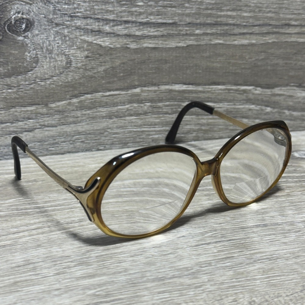 Vtg Viennaline Eyeglasses Cat Eye Brown Oval 52-13 Austria 120mm Retro Classic